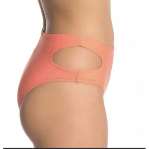 Vicious Young Babes VYB High Waisted Side Cut Out Bikini Bottoms Red Large NWT